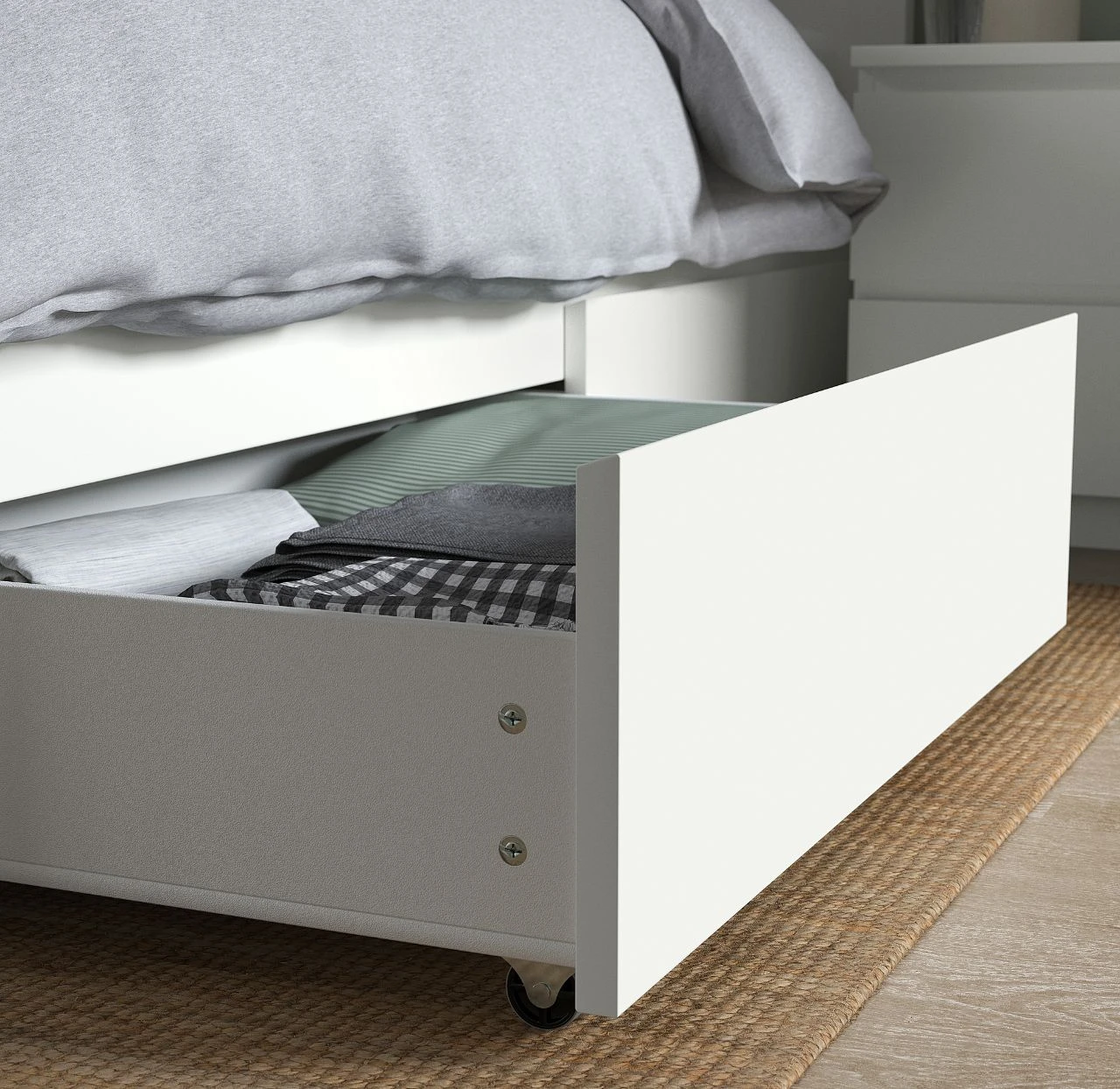 IKEA Malm Twin White Bed Frame with 2 Drawers - photo 3