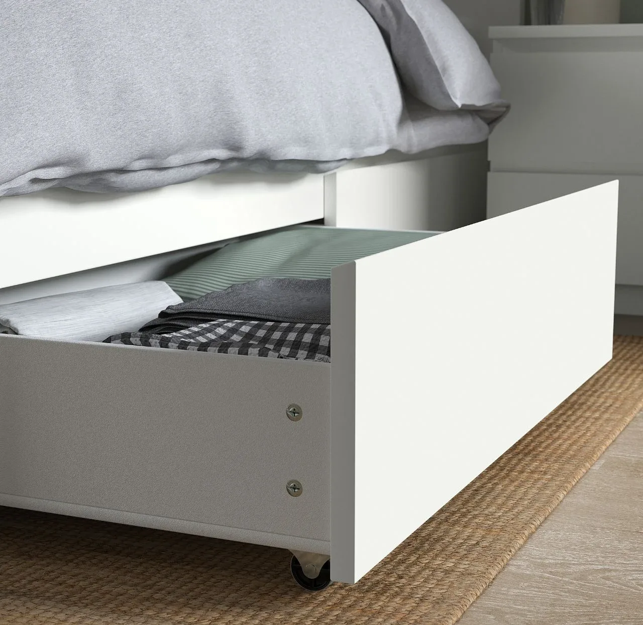 IKEA Malm Twin White Bed Frame with 2 Drawers - photo 3