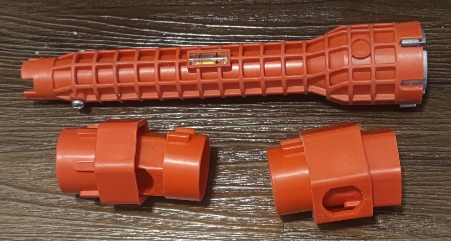 Orange Plumbing Wrench Tool with Level