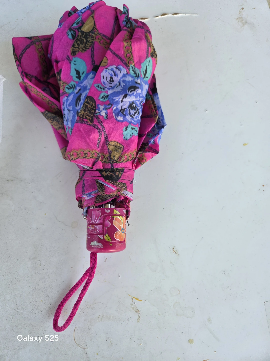 Pink Floral Foldable Umbrella