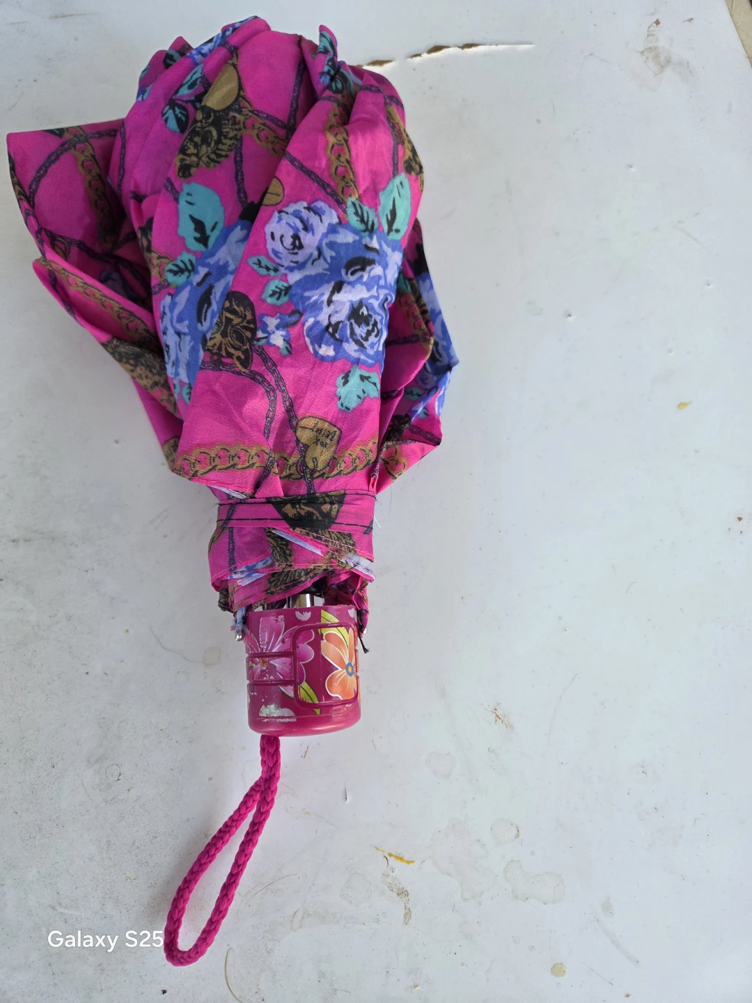 Pink Floral Foldable Umbrella - photo 2