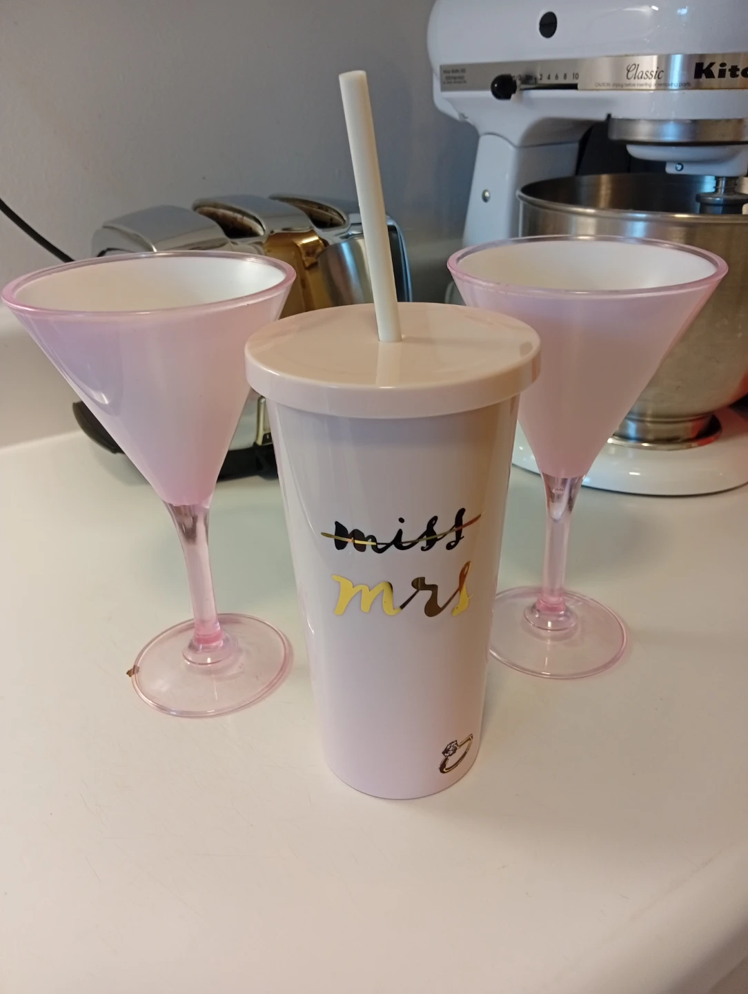 Miss to Mrs Tumbler and Martini Glasses Set