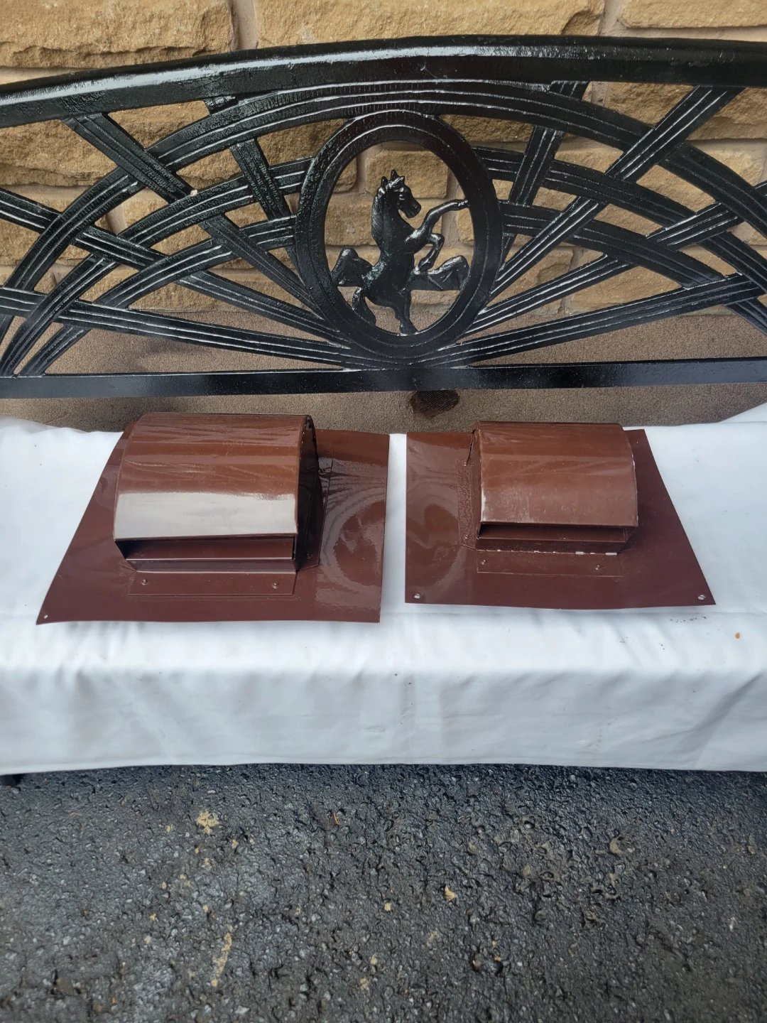 Brown metal  Roof Vent Flashing Pair-$20