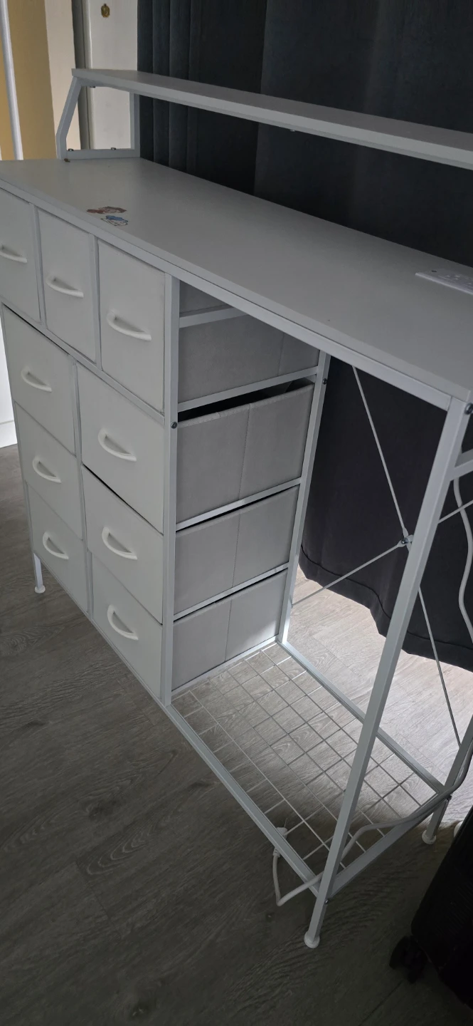 White Desk with Storage Drawers and USB Ports - photo 3