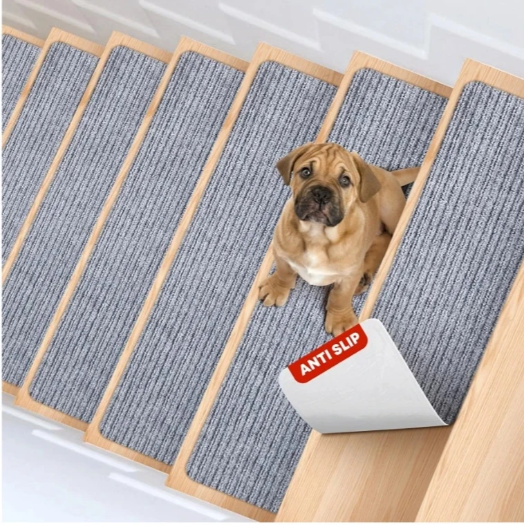 Grey Anti-Slip Stair Treads - Set of 15