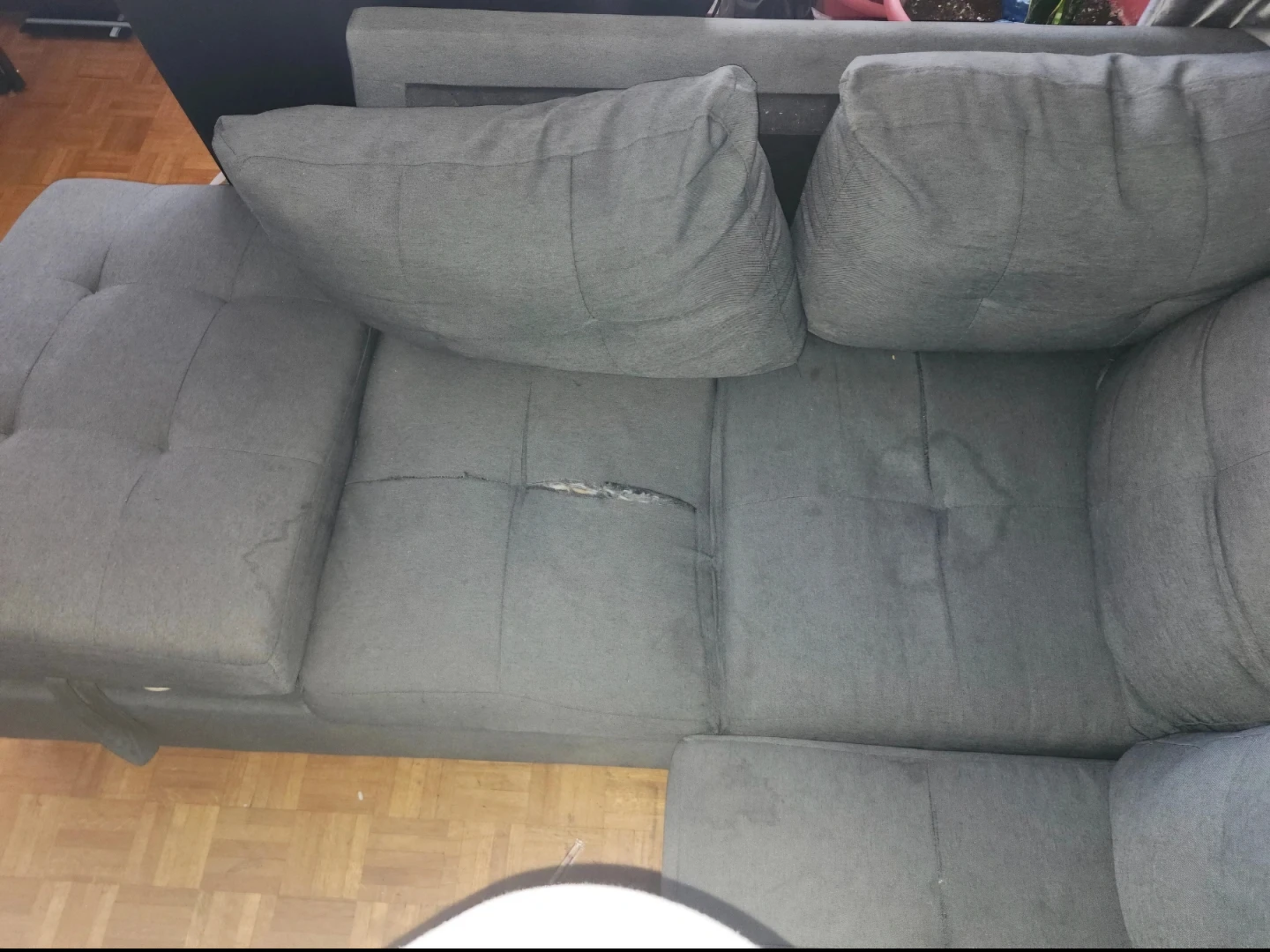 Grey Sectional Sofa with Ottoman - photo 2