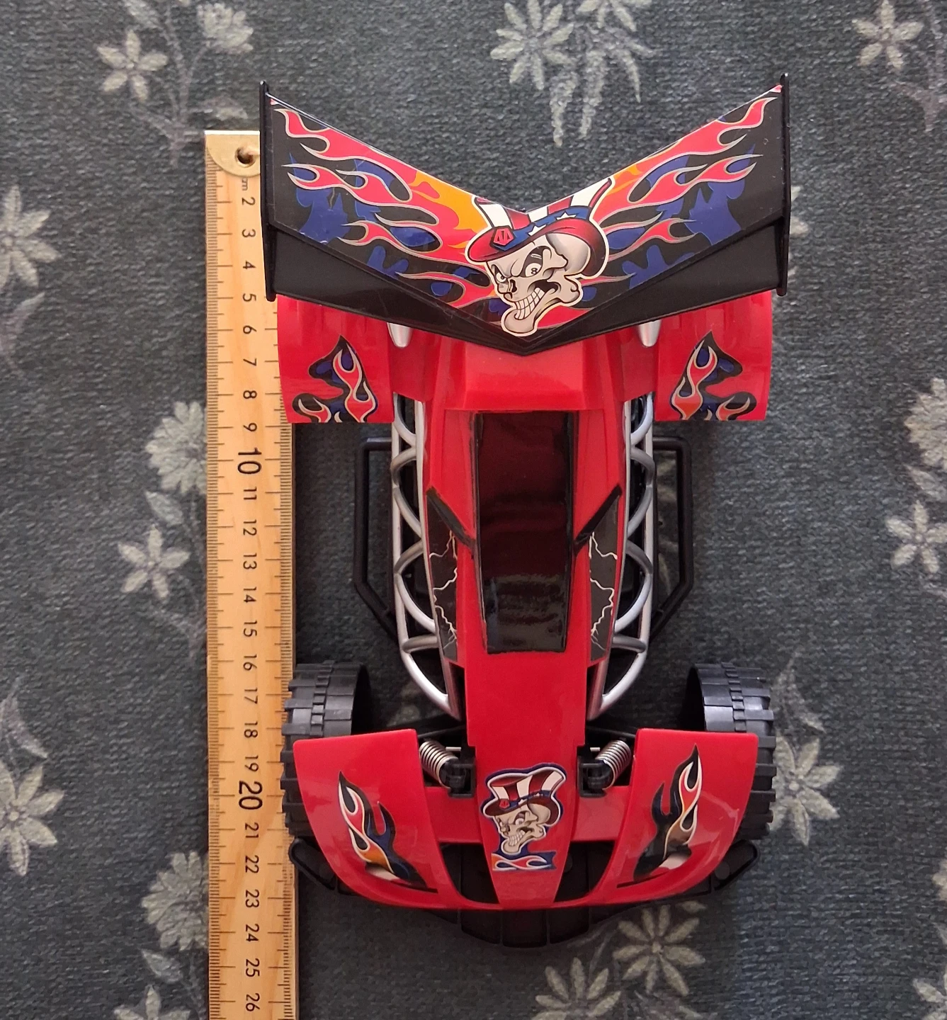Red RC Race pullback Car Toy with Skull Graphics - photo 2