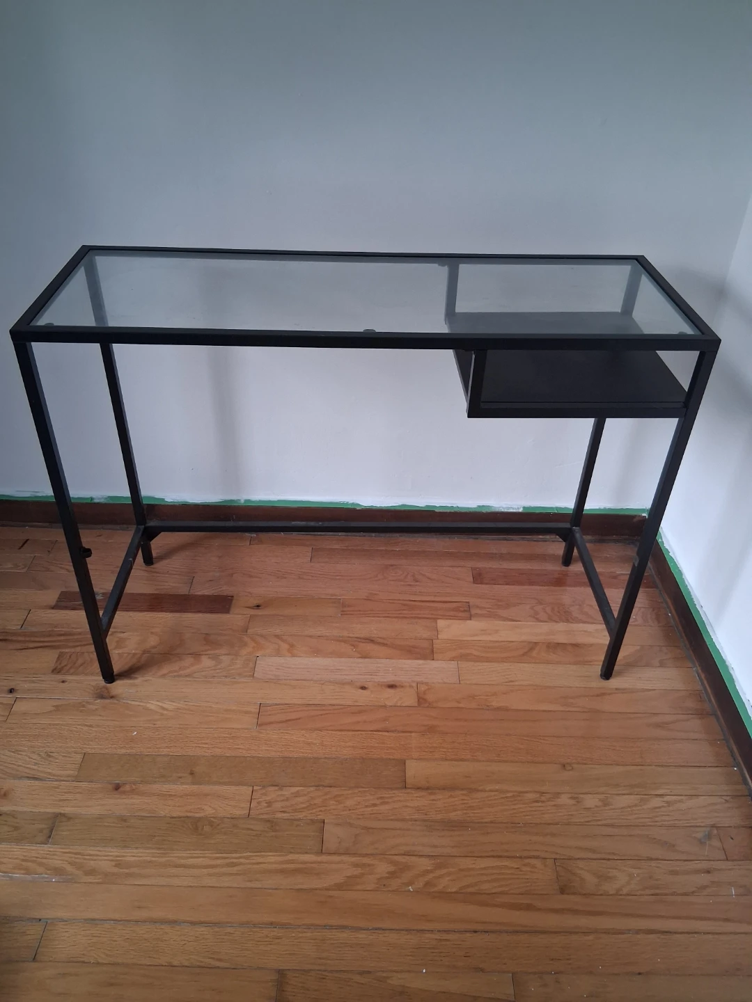 Glass Top Desk with Drawer