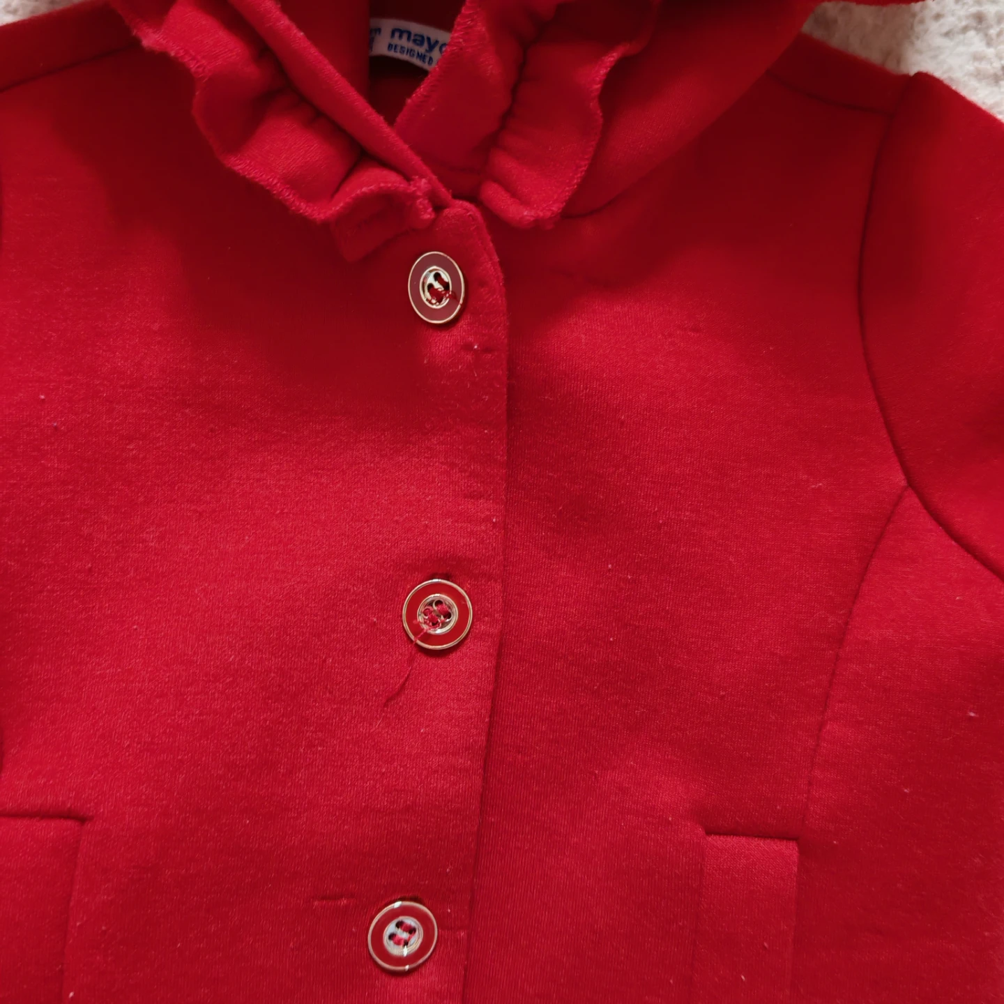 Mayoral Baby Red Ruffled Coat 6m - photo 3