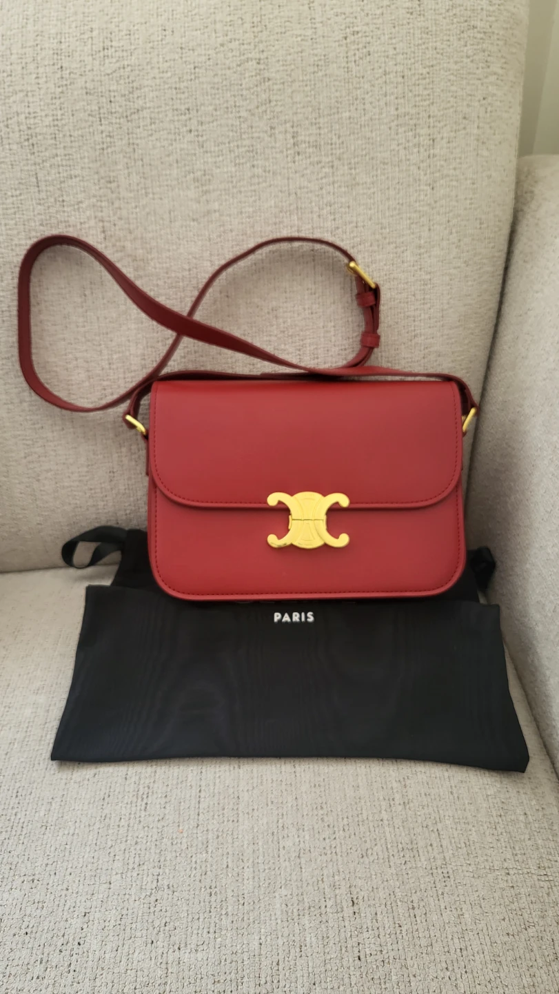 Red shoulder bag