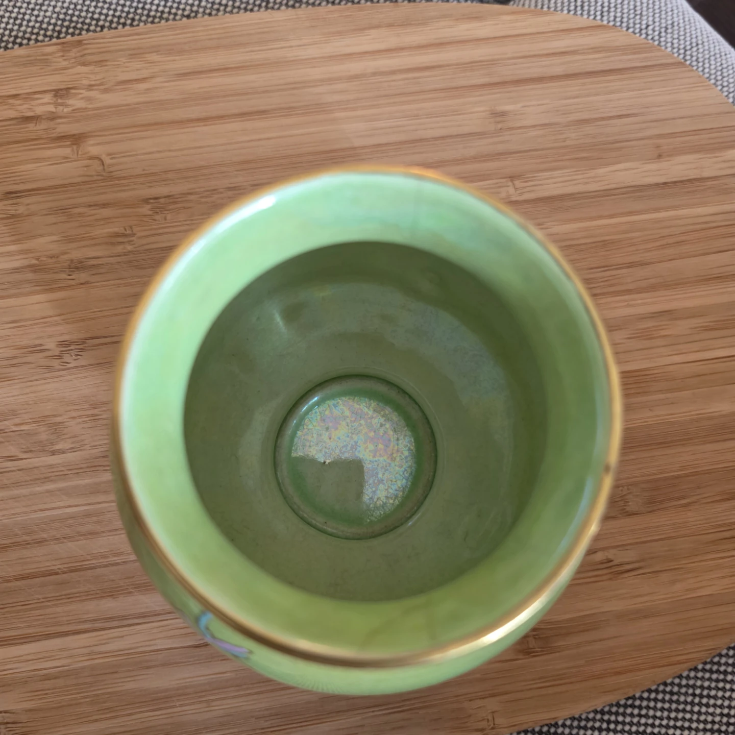 Antique Carlton Ware apple green lusterware vase - photo 5