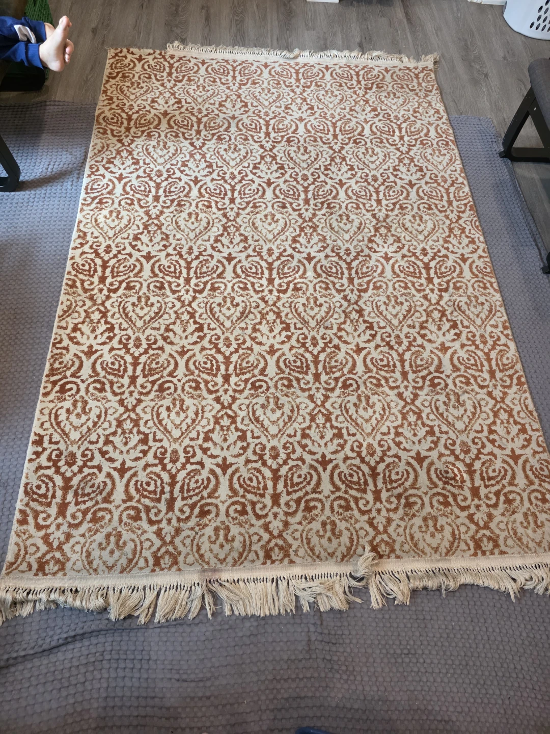 Area Rug with Damask Pattern