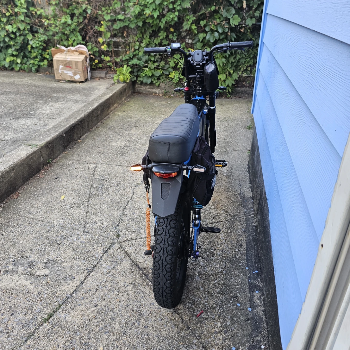 Blue Electric Fat Tire Bike