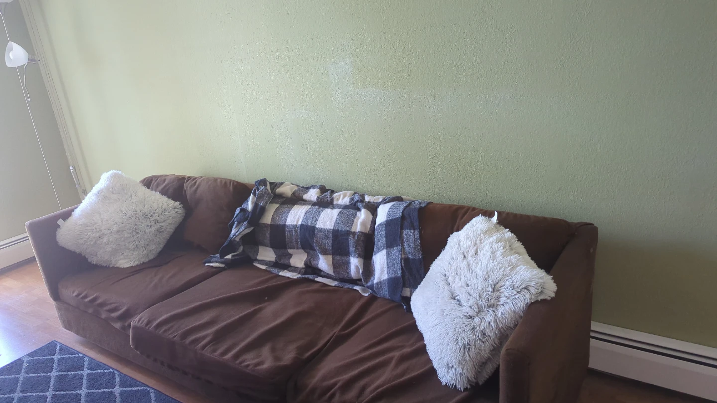 Brown 3-Seater Sofa with Decorative Pillows - photo 2