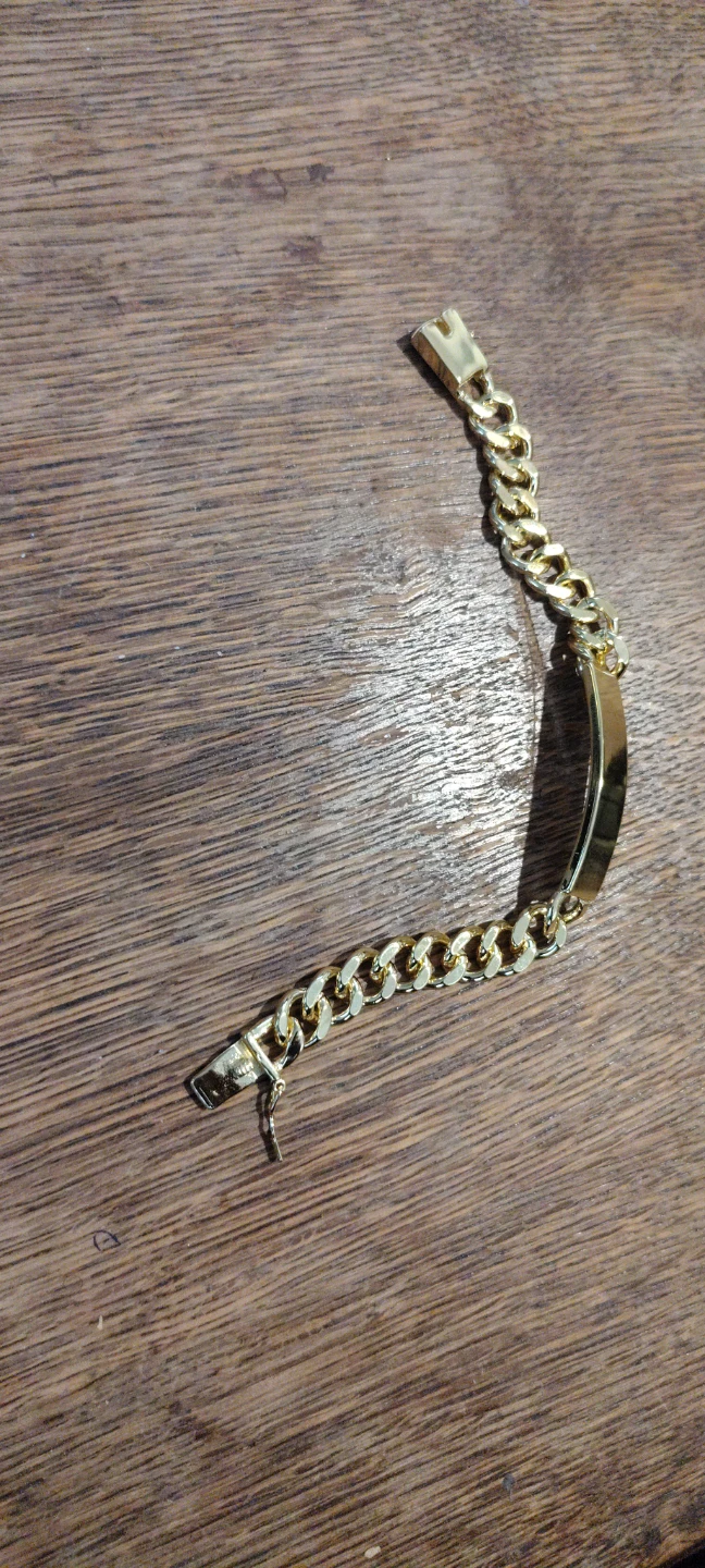 Gold color Chain ID Bracelet 24K - photo 3