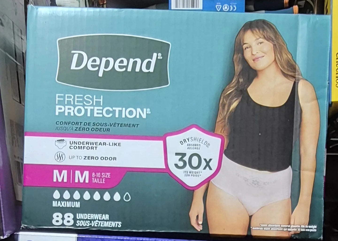 Depend Fresh Protection Underwear Size M - 88 Count