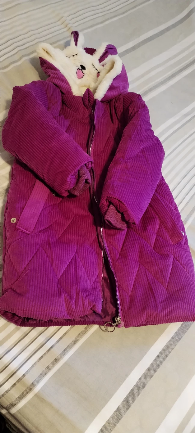 Kids Purple Quilted Hooded Winter Coat - photo 2
