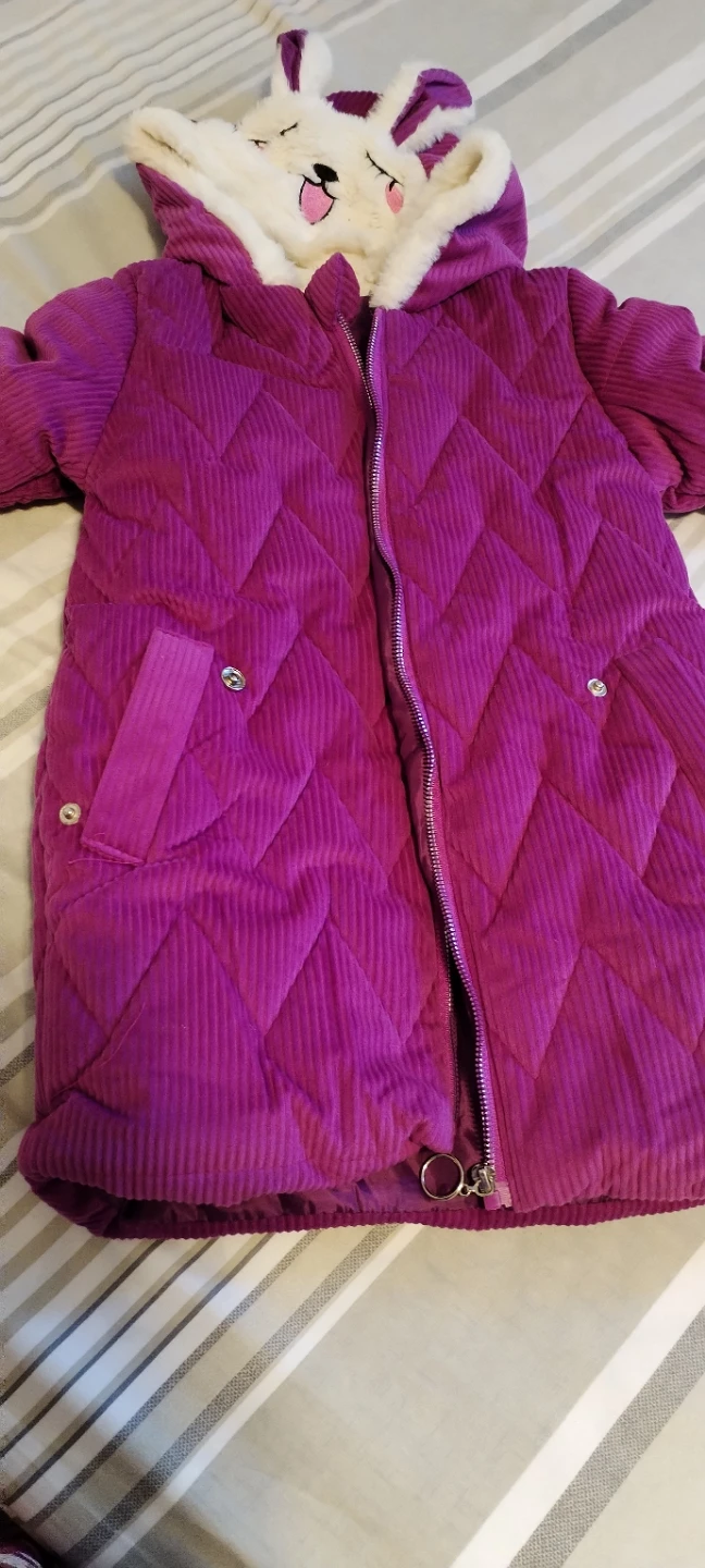 Kids Purple Quilted Hooded Winter Coat - photo 3