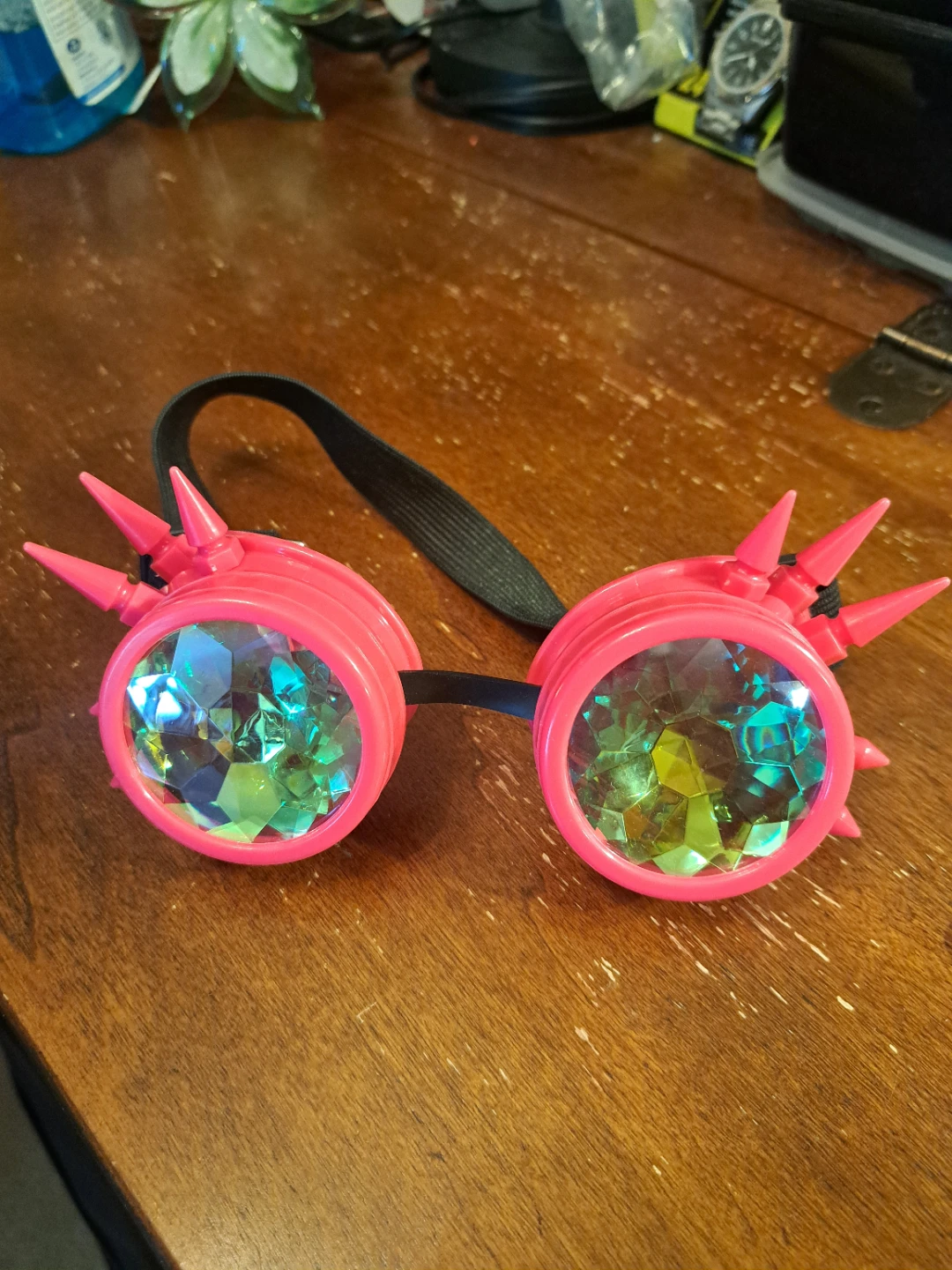 Pink Spiked Kaleidoscope Goggles