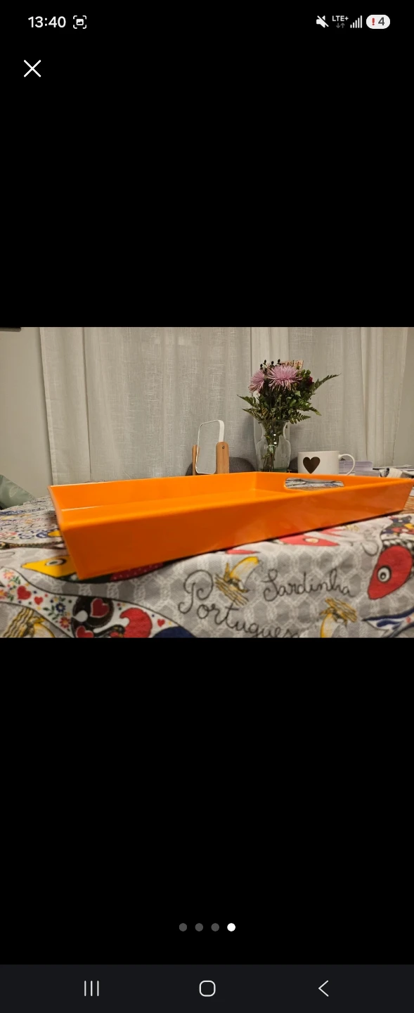 Orange Serving Tray with Handles - photo 4