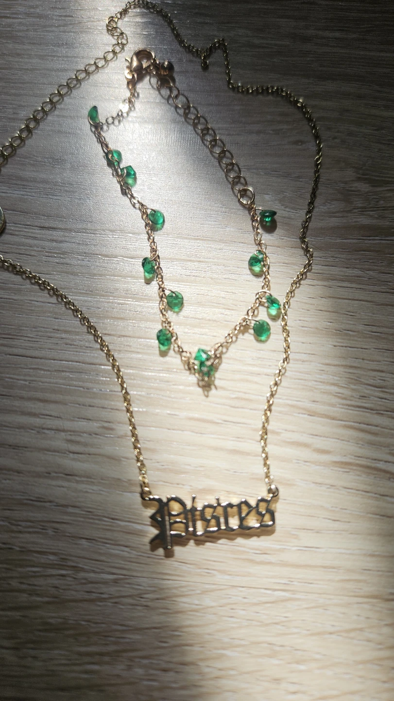 Gold-tone layered necklace with bracelet