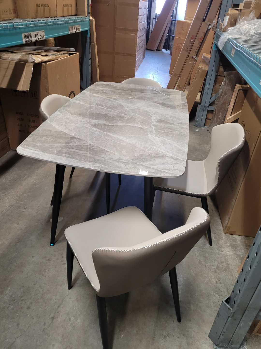 Marble Dining Table with 4 Chairs - photo 2