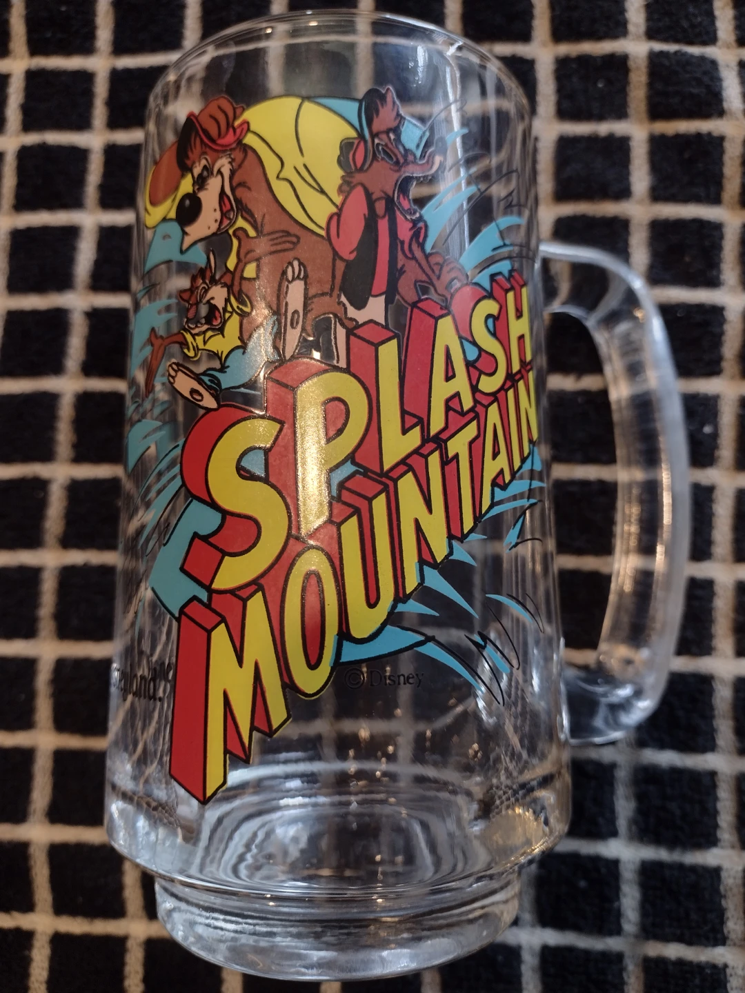 Rare vintage 1990's Disney Splash Mountain Glass Mug