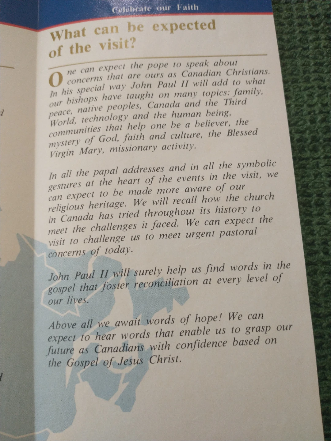 Rare 1984 Canada Papal Visit Brochure - photo 5