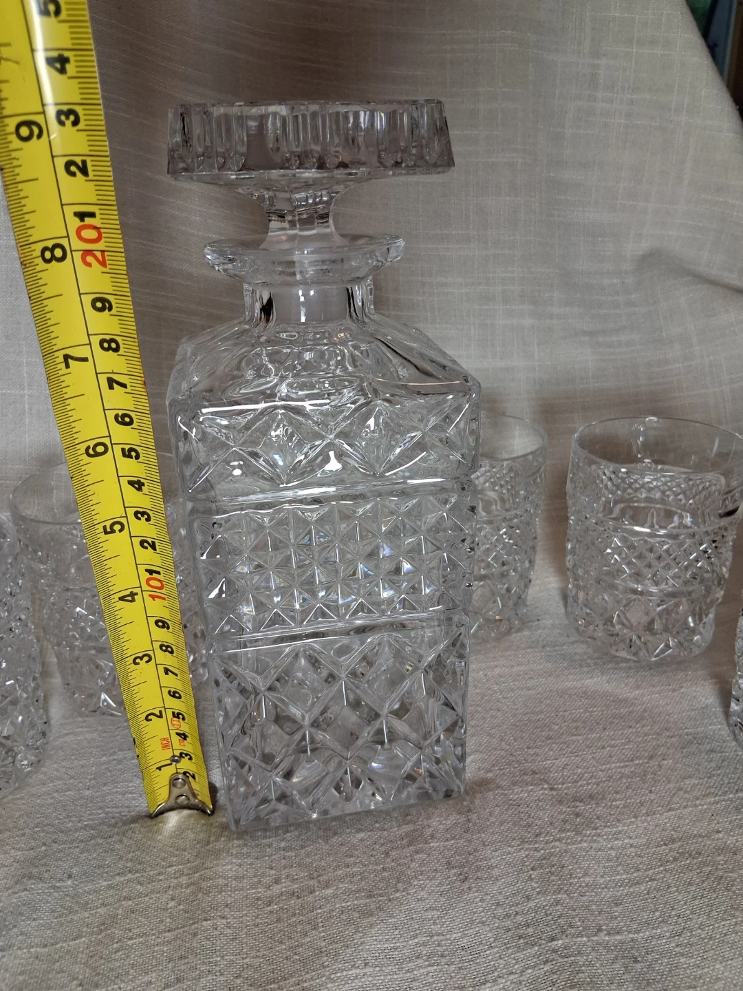 Bohemian Crystal Decanter and 6 Glasses Set - photo 2