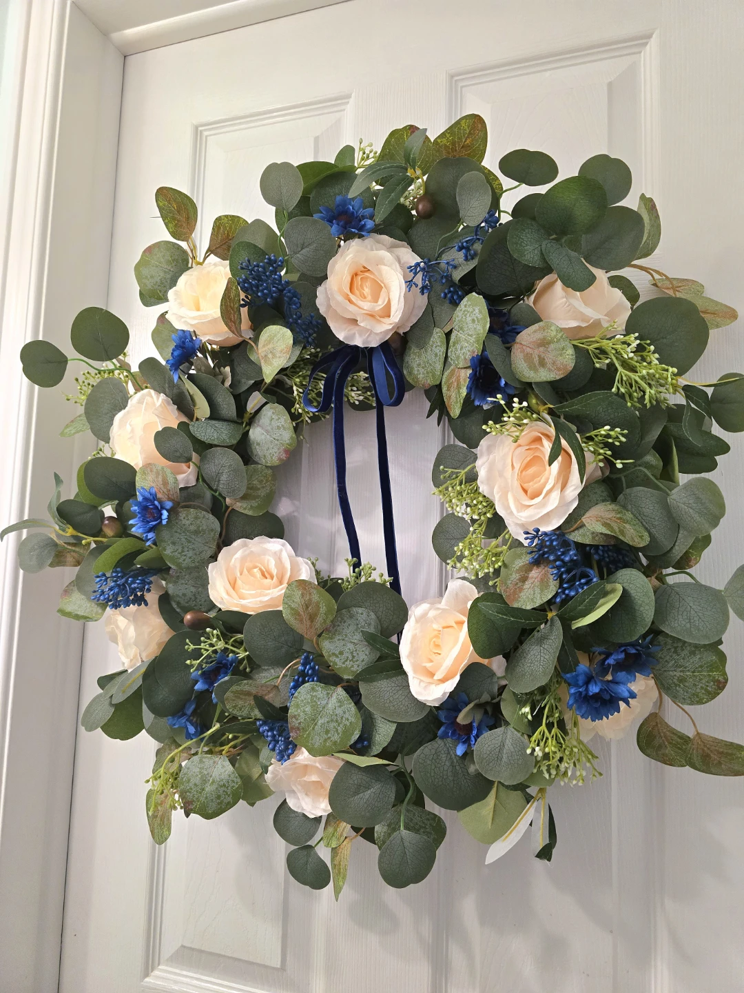 Floral Wreath with Roses and Eucalyptus