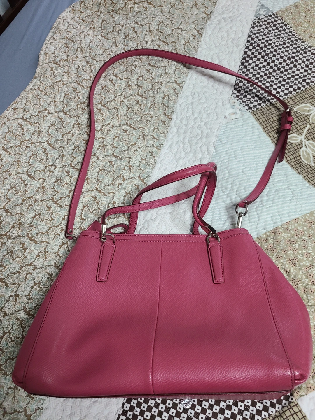 Coach Pink Leather Satchel Handbag