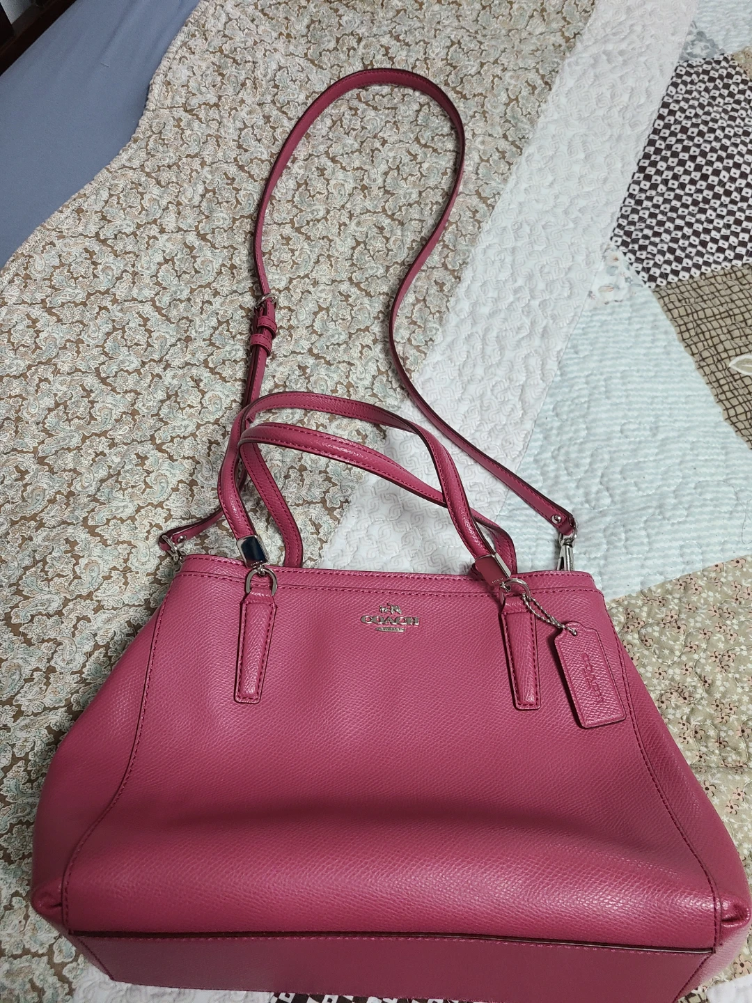 Coach Pink Leather Satchel Handbag - photo 2