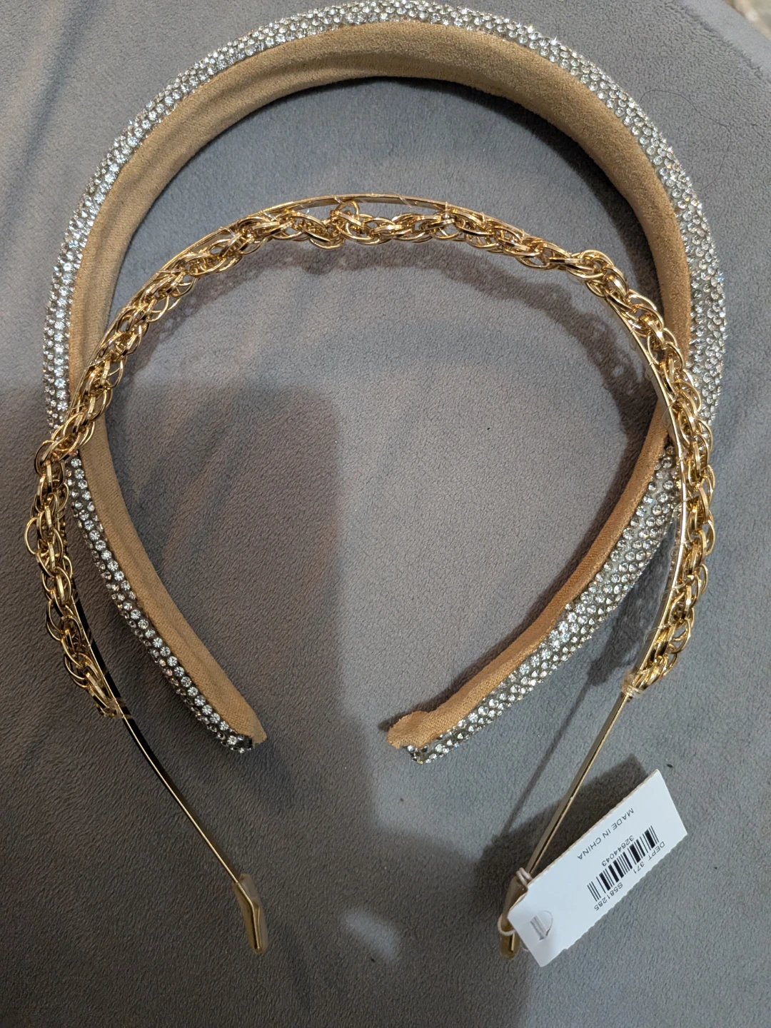 Gold Chain & Rhinestone Headband
