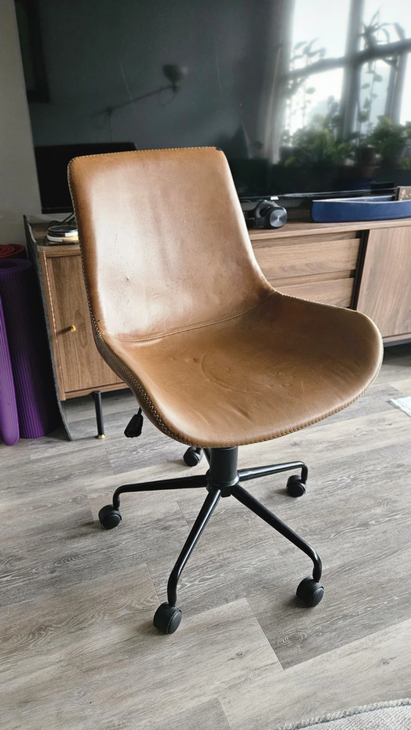 Brown Faux Leather Office Chair