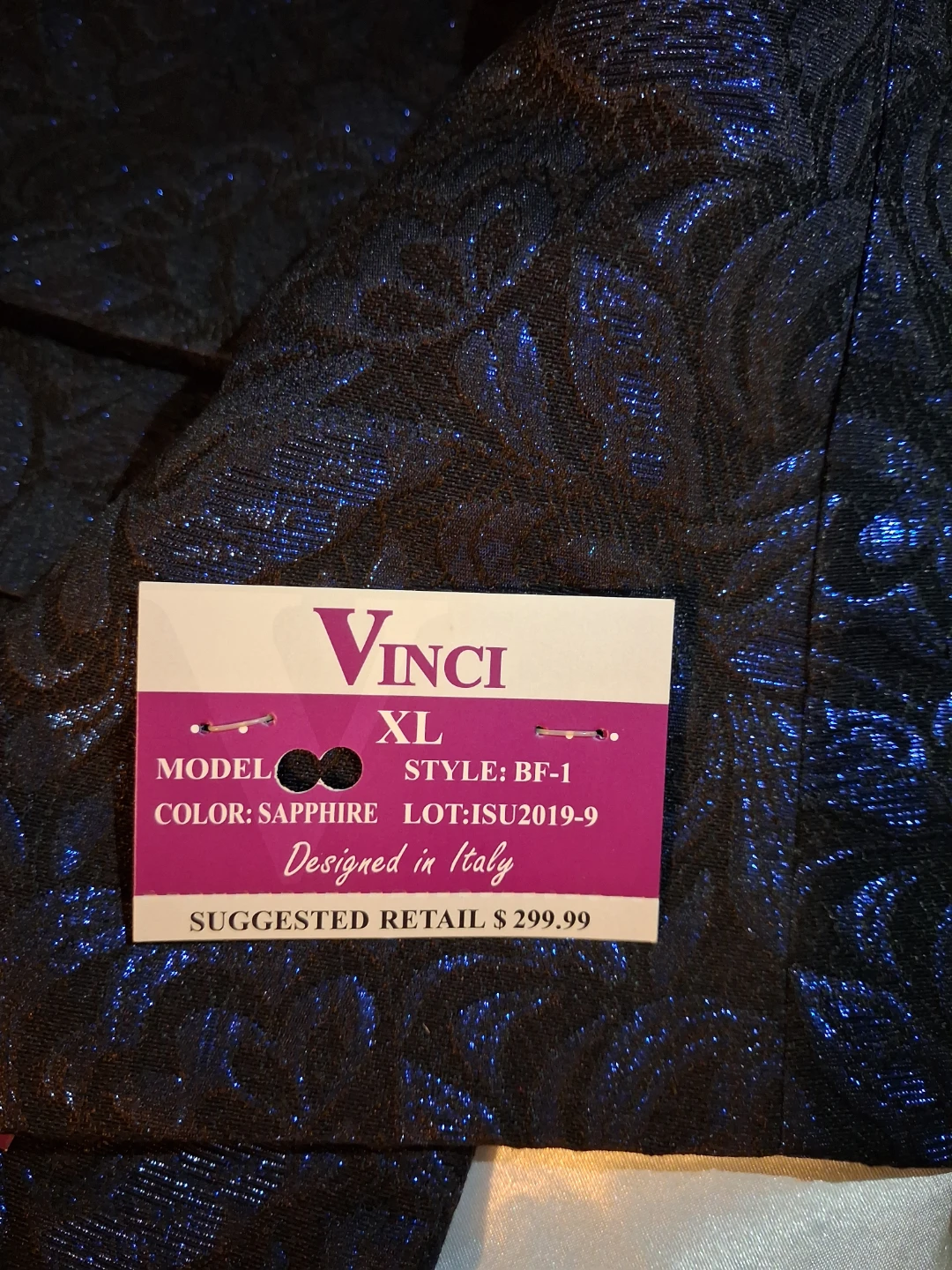 VINCI Men's Tuxedo Jacket & Pants Set - Sapphire Blue XL - photo 5
