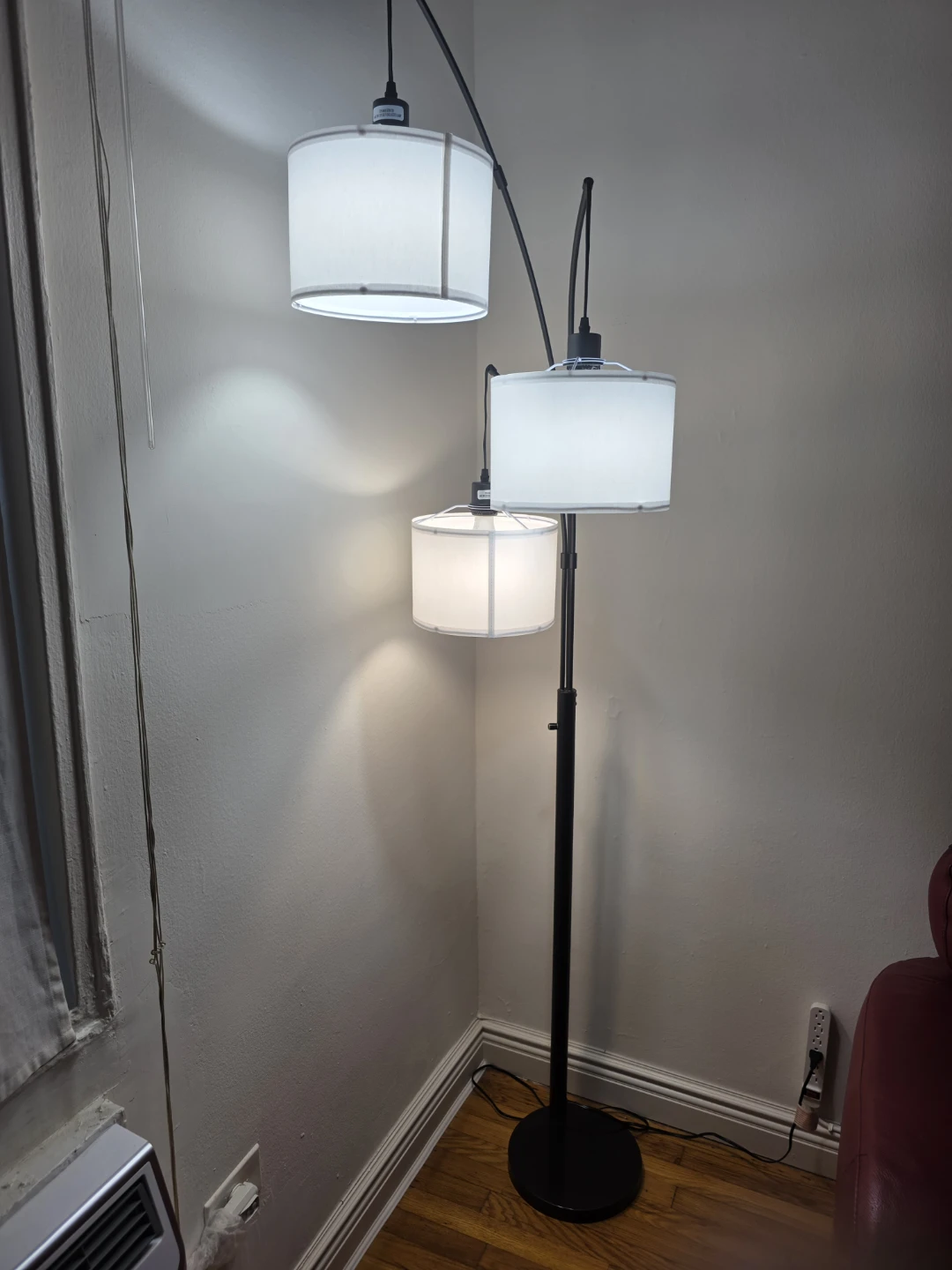 Dimmable 3 Lights Floor Lamp with Remote