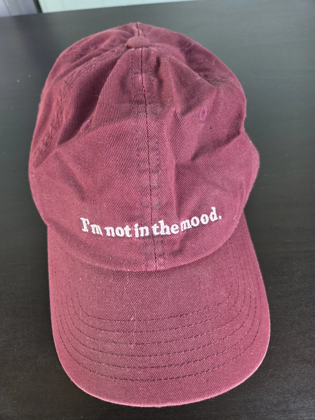 H&M "I'm not in the mood" Baseball Cap - Burgundy - photo 3