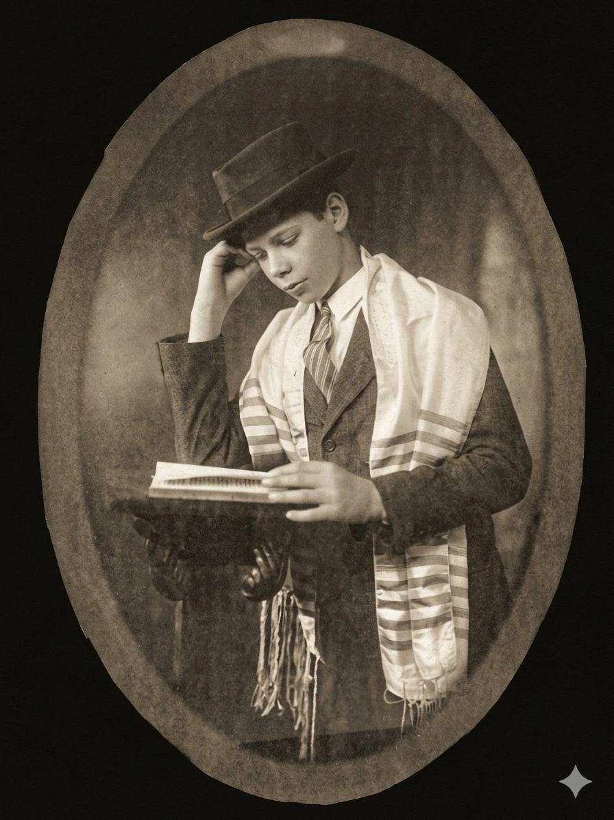 Antique Early 20th C. Jewish Bar Mitzvah Oval Portrait - photo 3