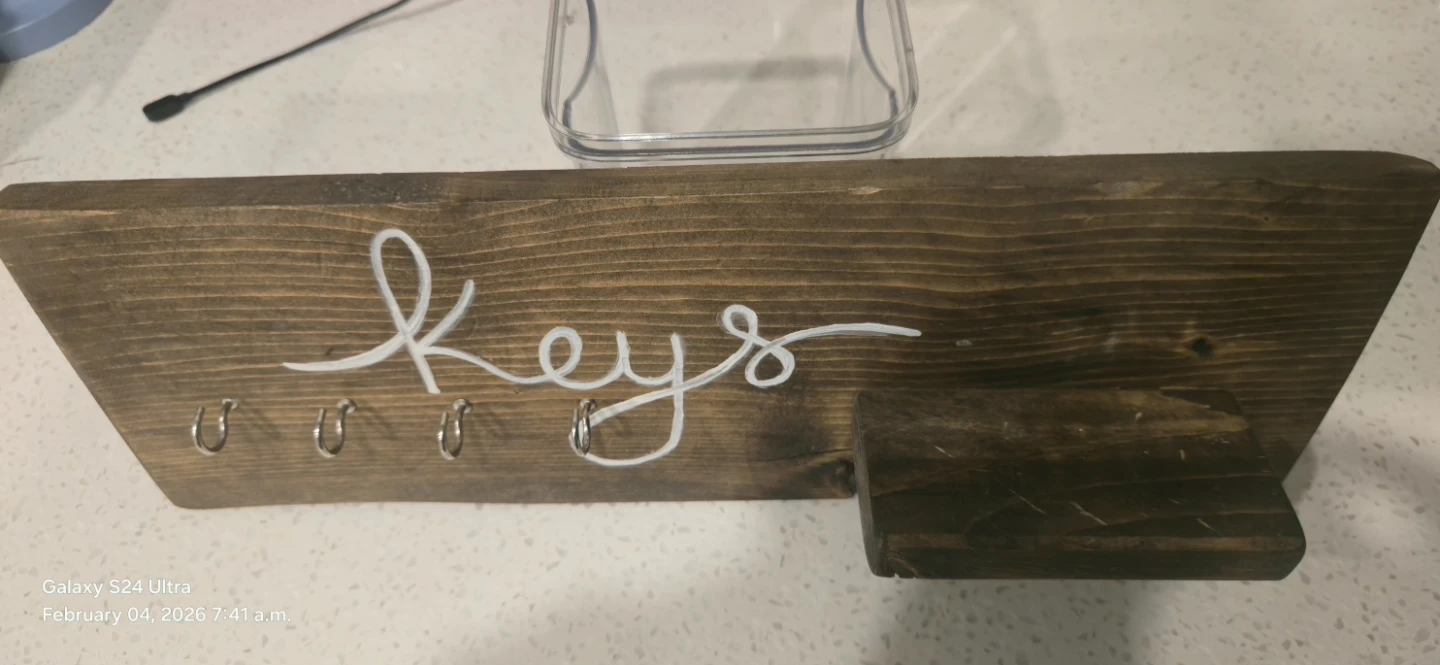 Wooden Key Holder with Shelf - photo 3