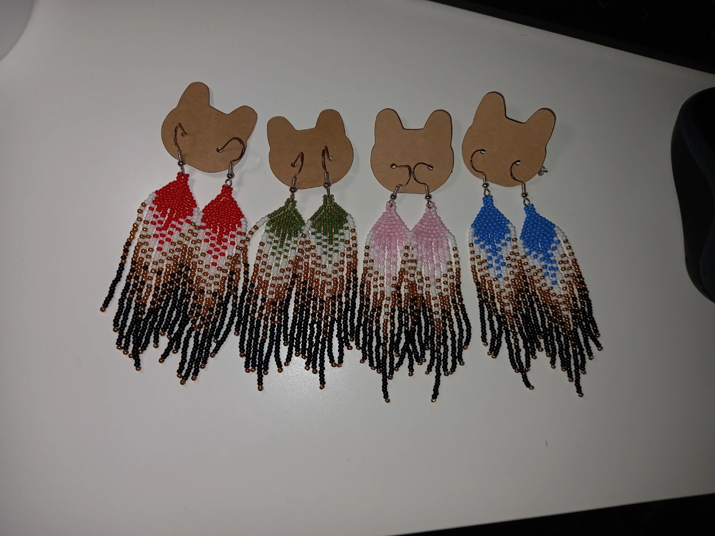 Handmade Beaded Fringe Earrings