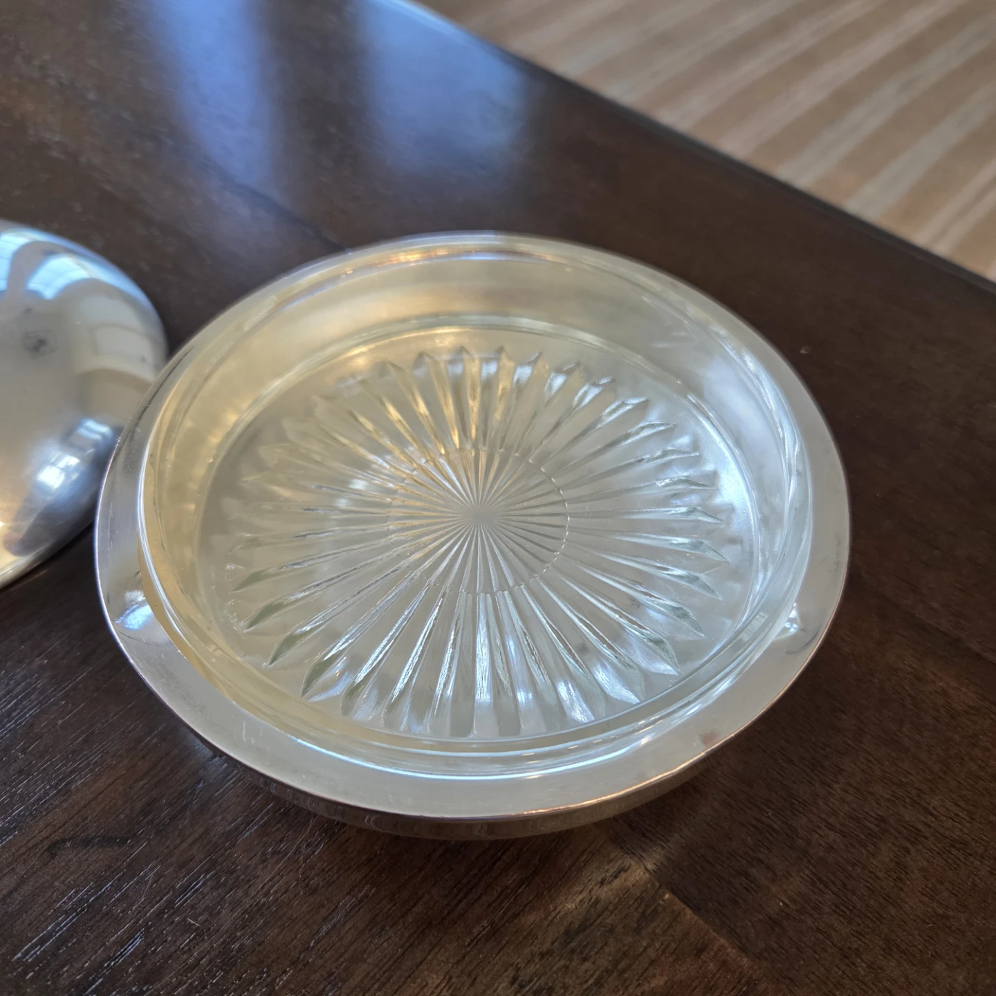 EPNS Silver Plated Curling Stone Dish with Handle - photo 3