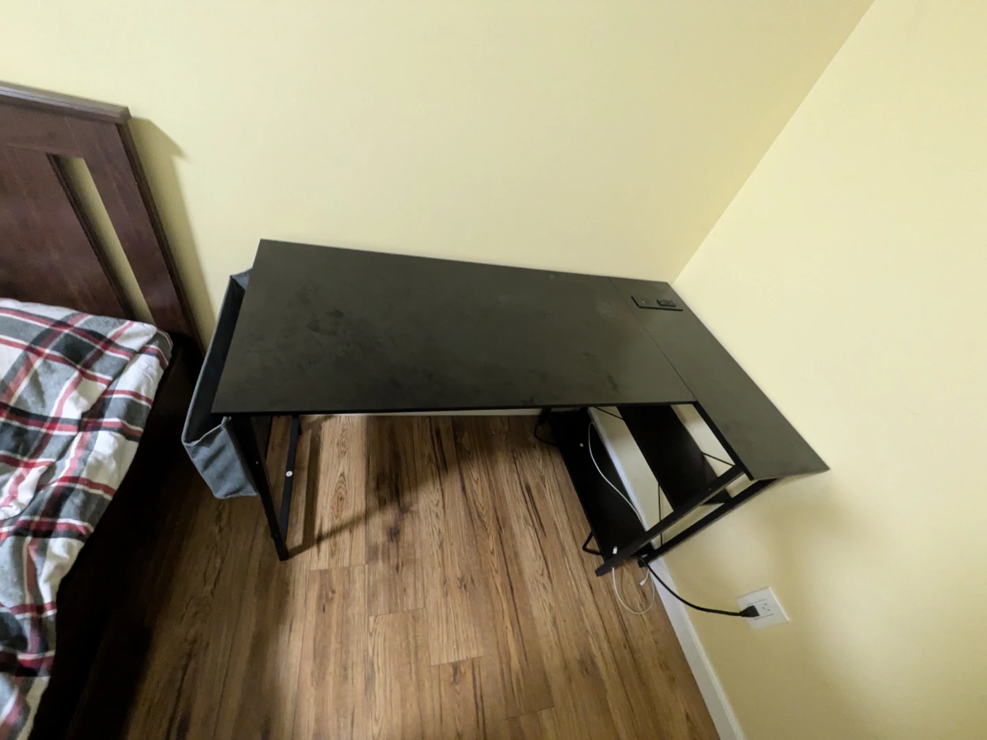 Black L-Shaped Desk with Shelves