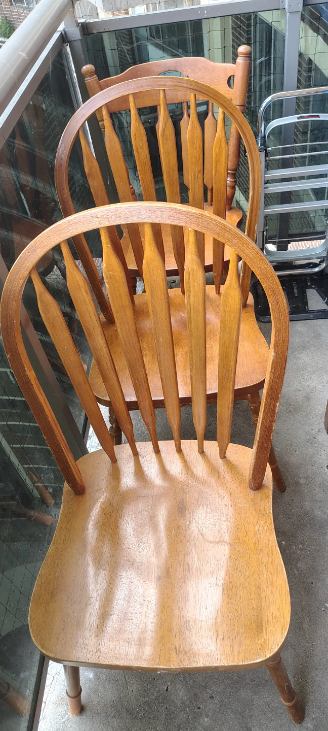 3 Wooden Dining Chairs