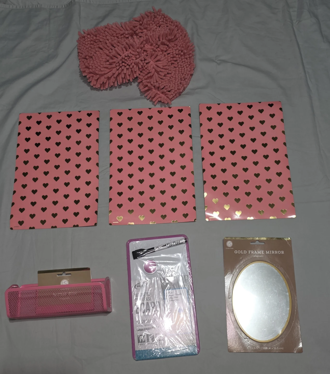 Pink Locker Accessory Set for Girls perfect for back to school