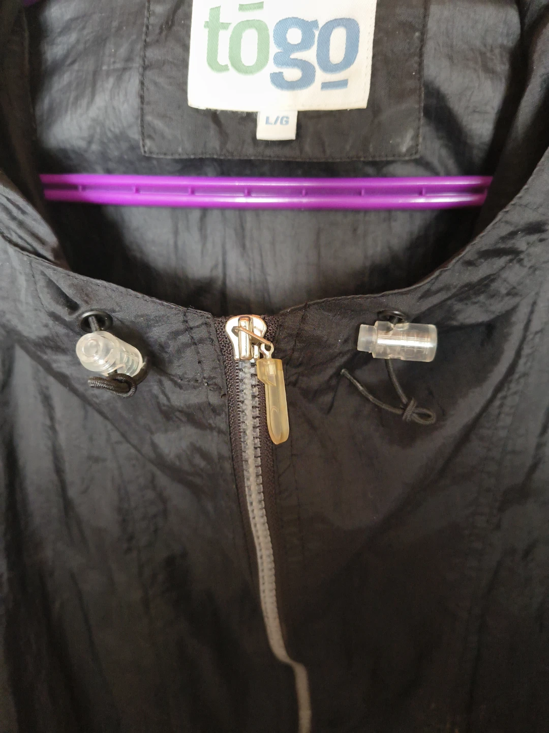 Togo Black Hooded Windbreaker Jacket - photo 5
