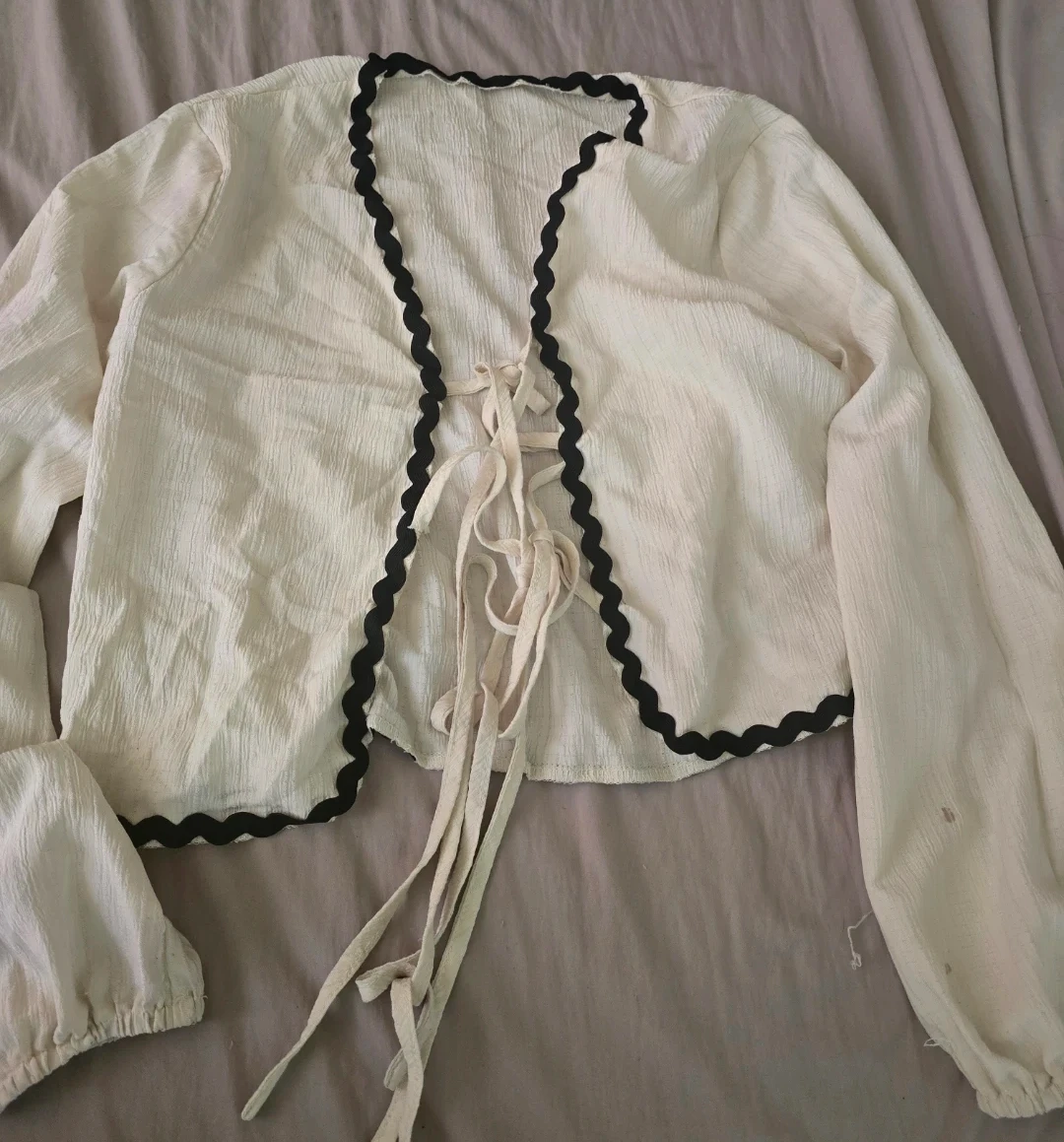 Cream Tiered Maxi Skirt and Cropped Jacket Set - photo 2
