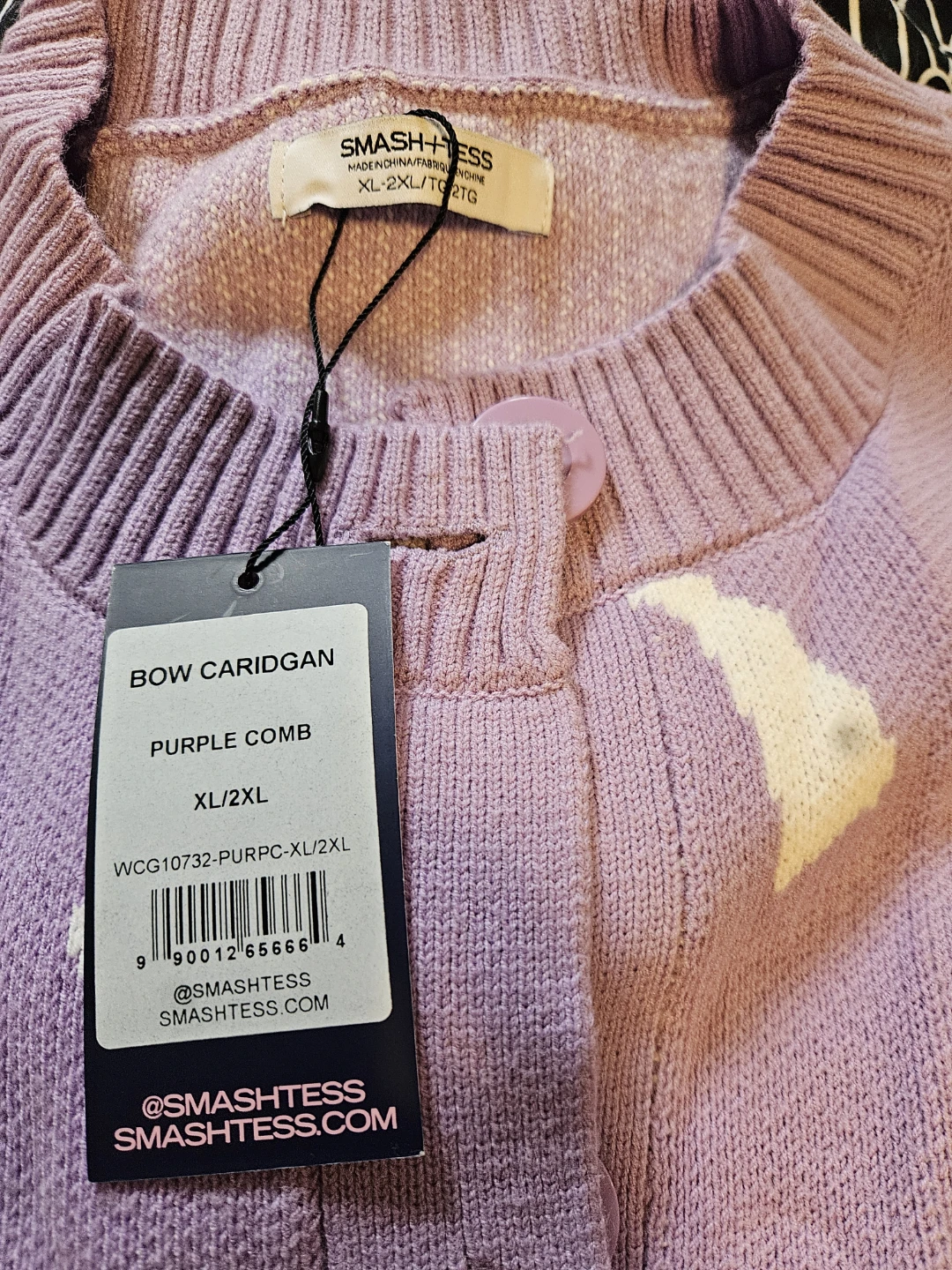 Smash-Tess Bow Cardigan XL/2XL Purple - photo 2