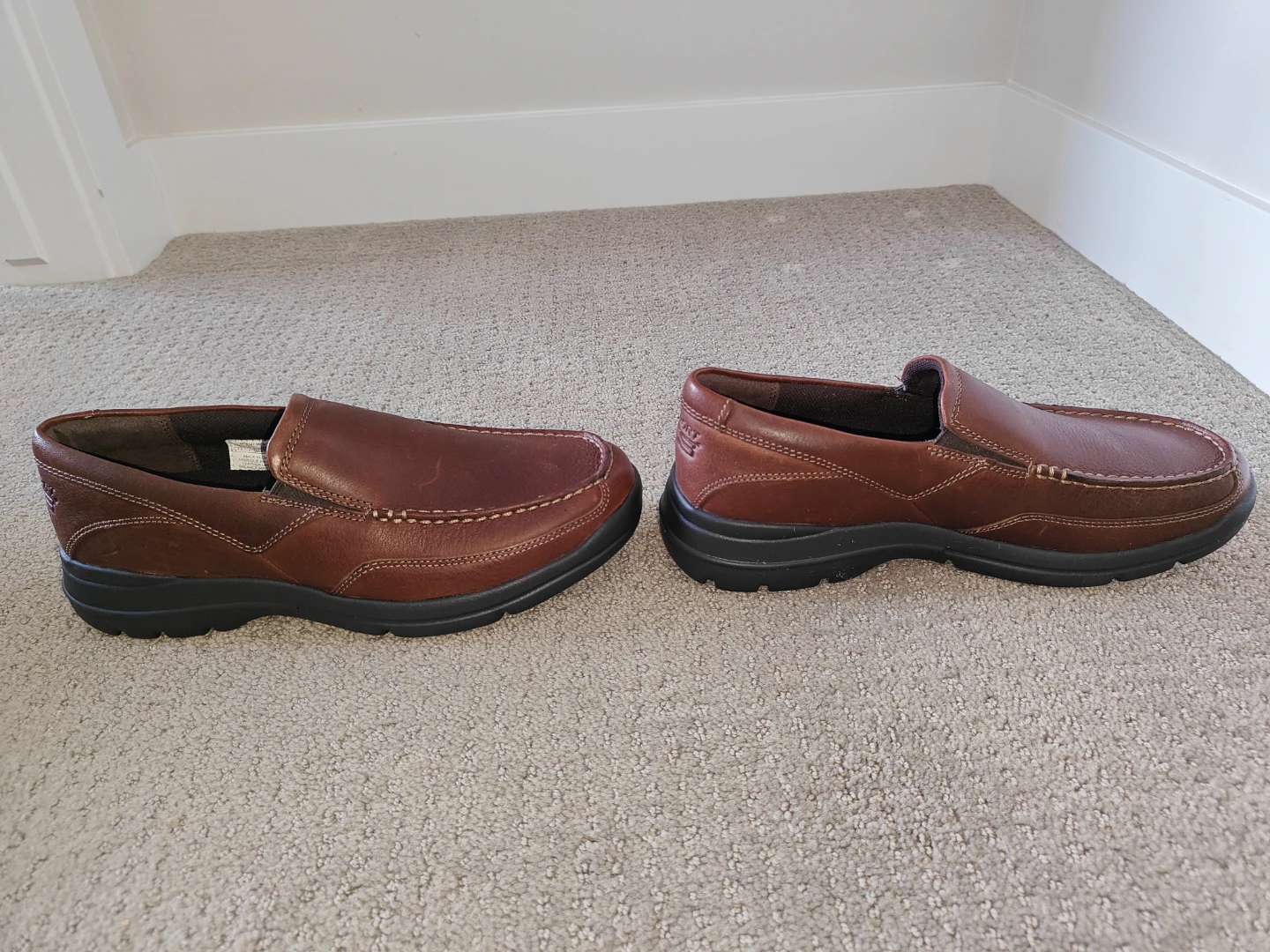 NEW Mens Rockport Slip On Brown Leather Loafers Casual Shoes 7.5 - photo 2