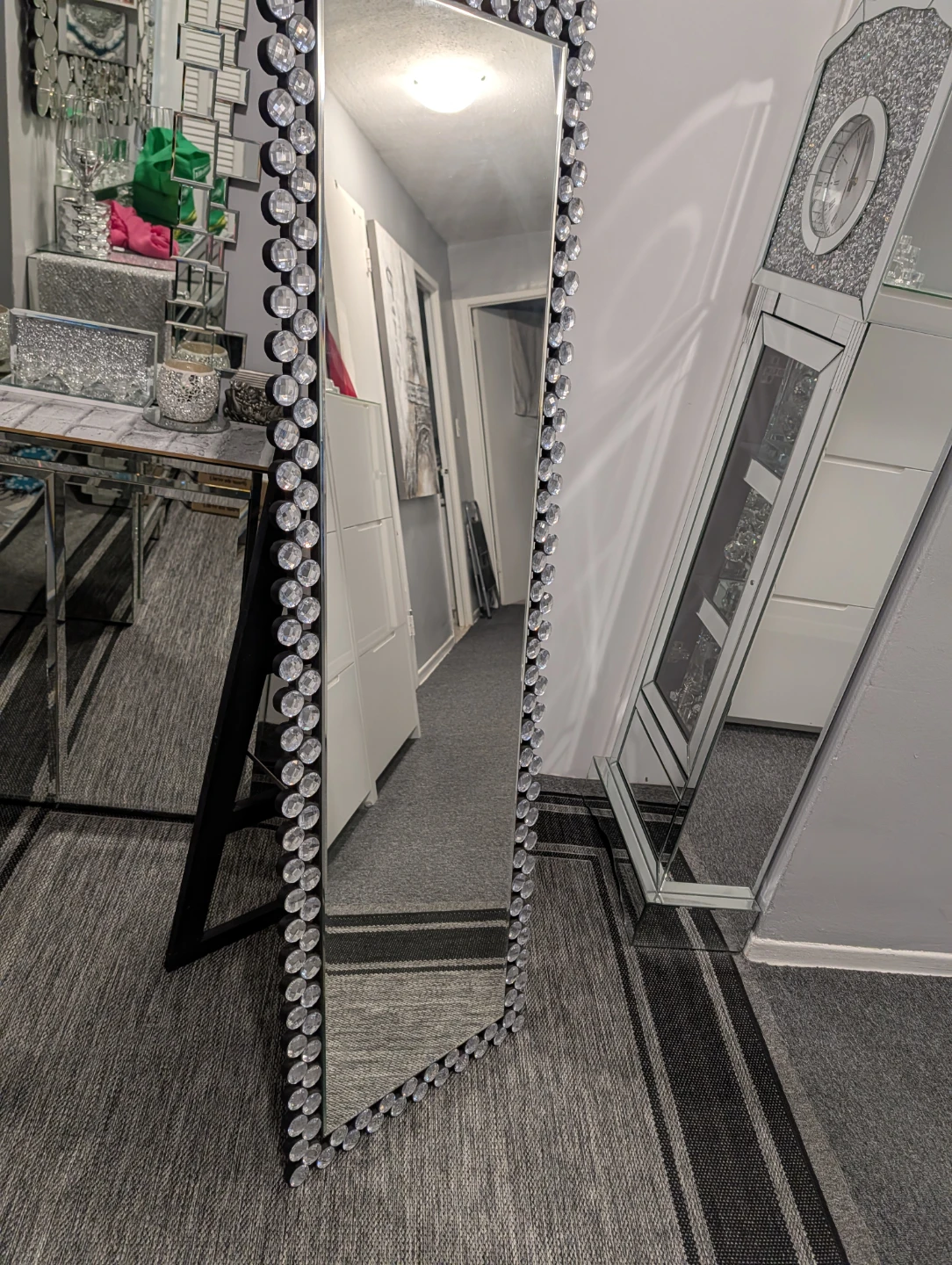 Full Length Standing Mirror with Crystal Embellishments - photo 4