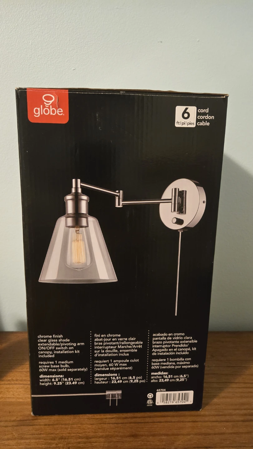 Globe Leclair Swing Arm Wall Sconce light - photo 2